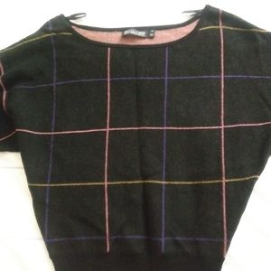 New York & Company Plaid Sweater Top